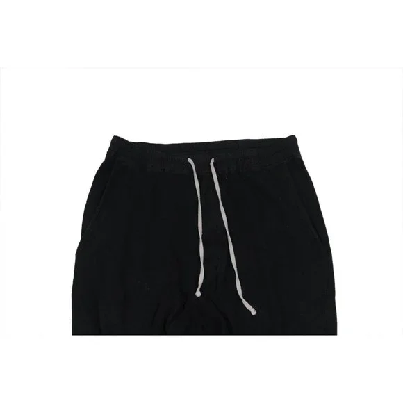 Rick Owens Men Cropped Pants Medium Black Cotton Drop Crotch Drawstring Trousers - Picture 6 of 10